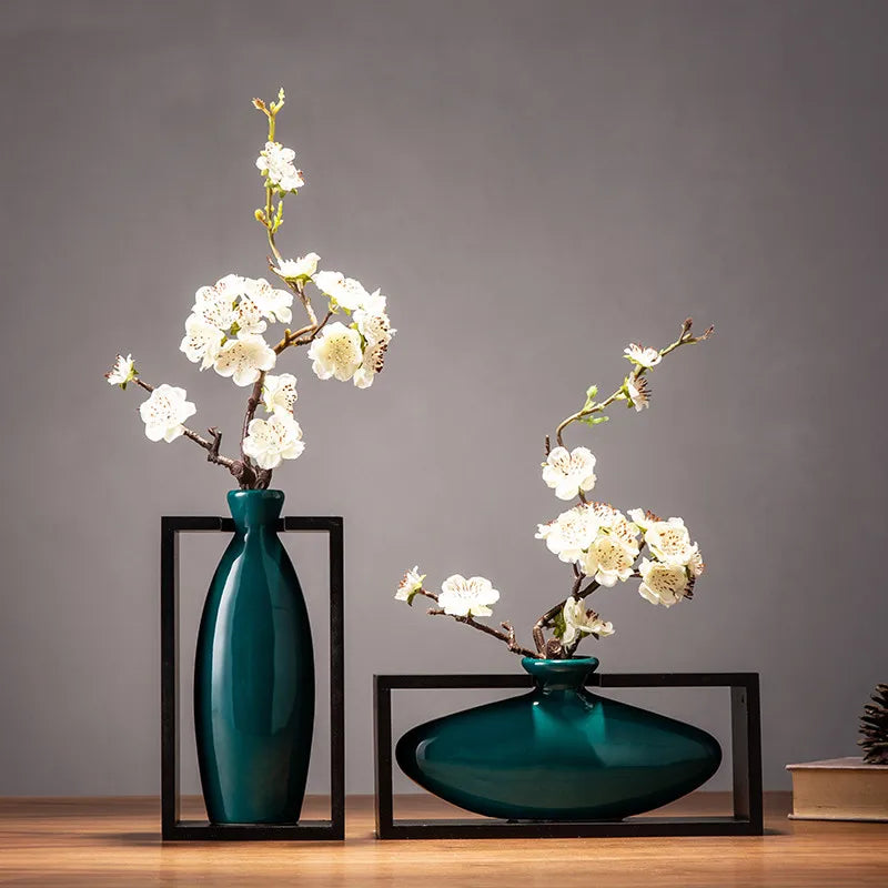 Teal Elegance Vases